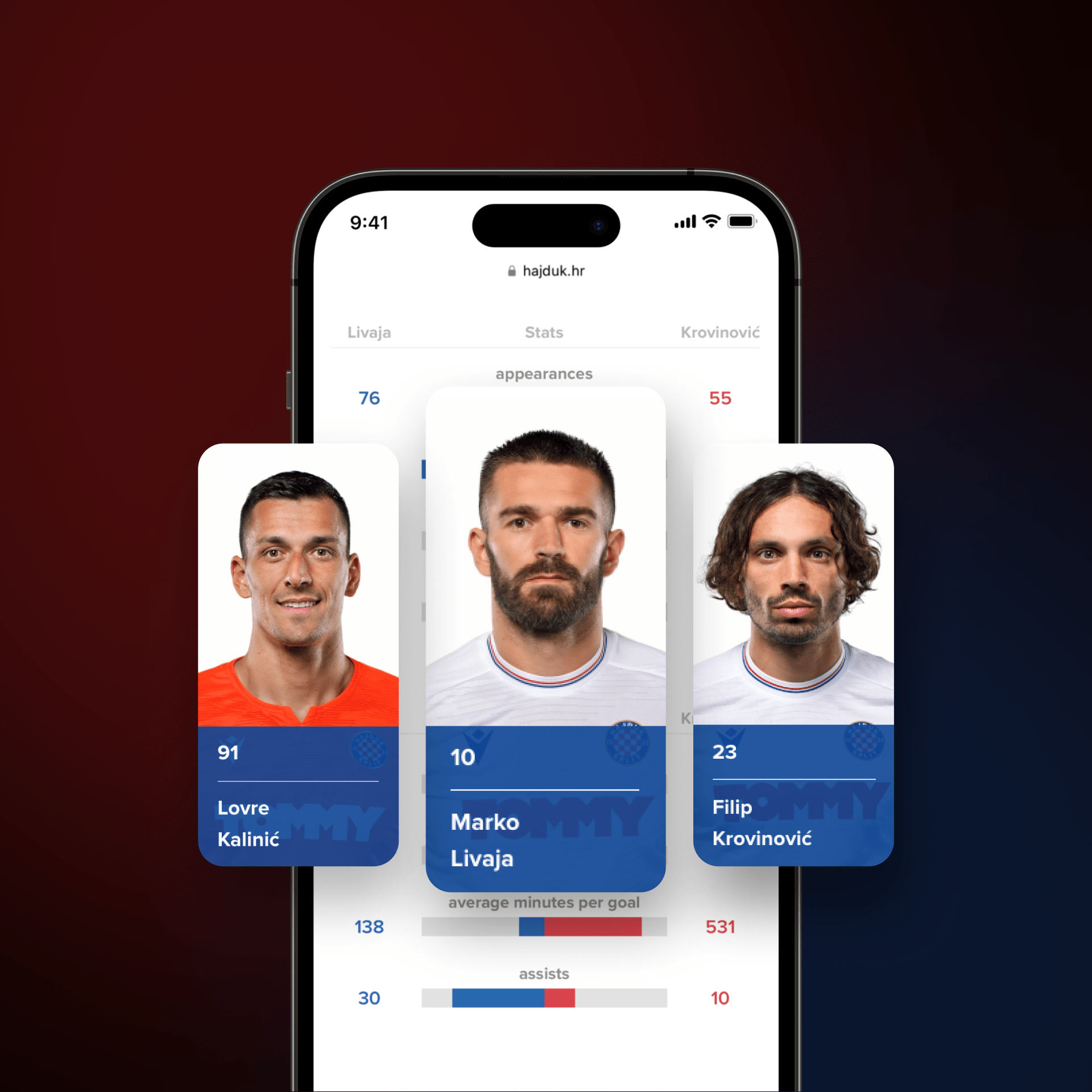 Hajduk three players image