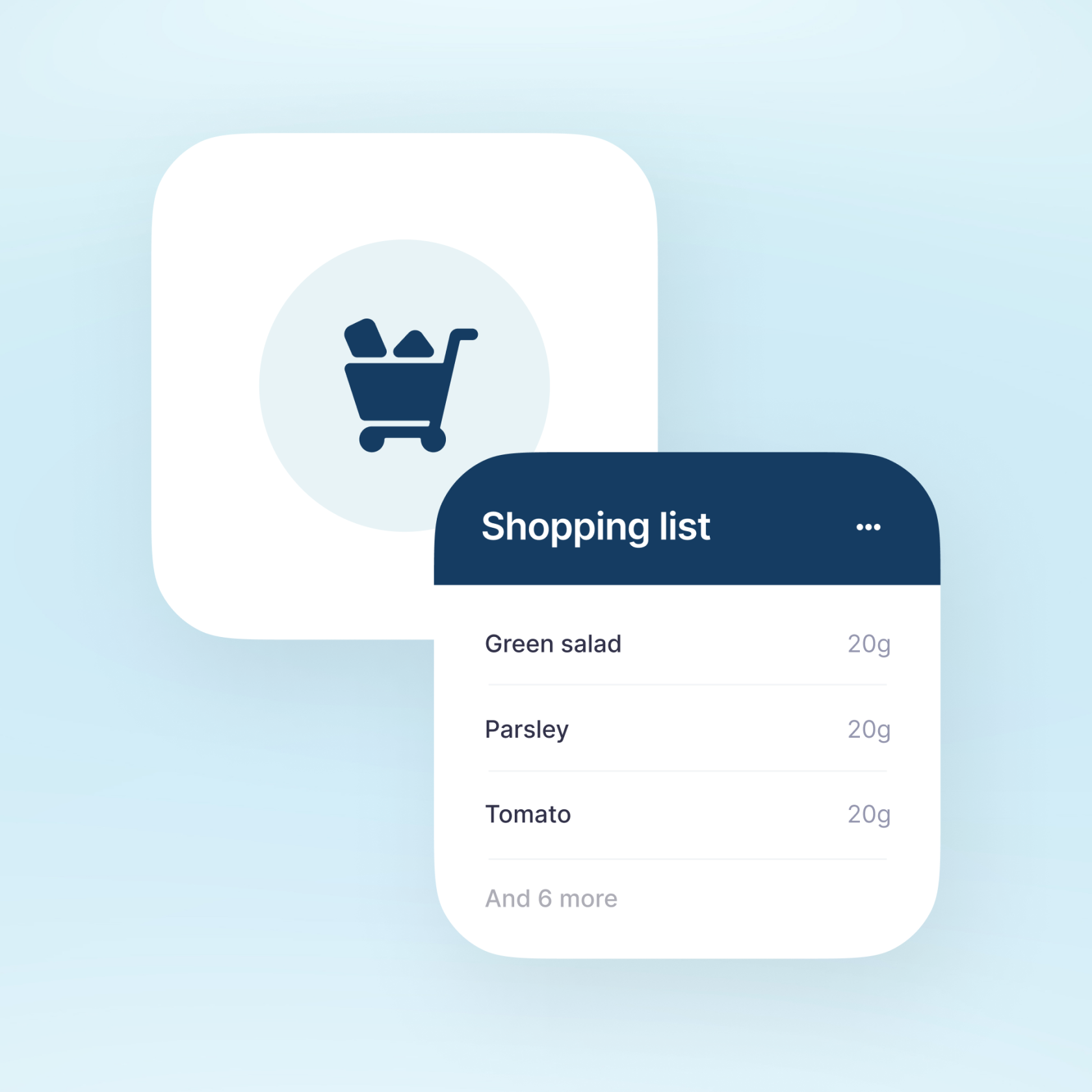Nutricionist icon and shopping list image