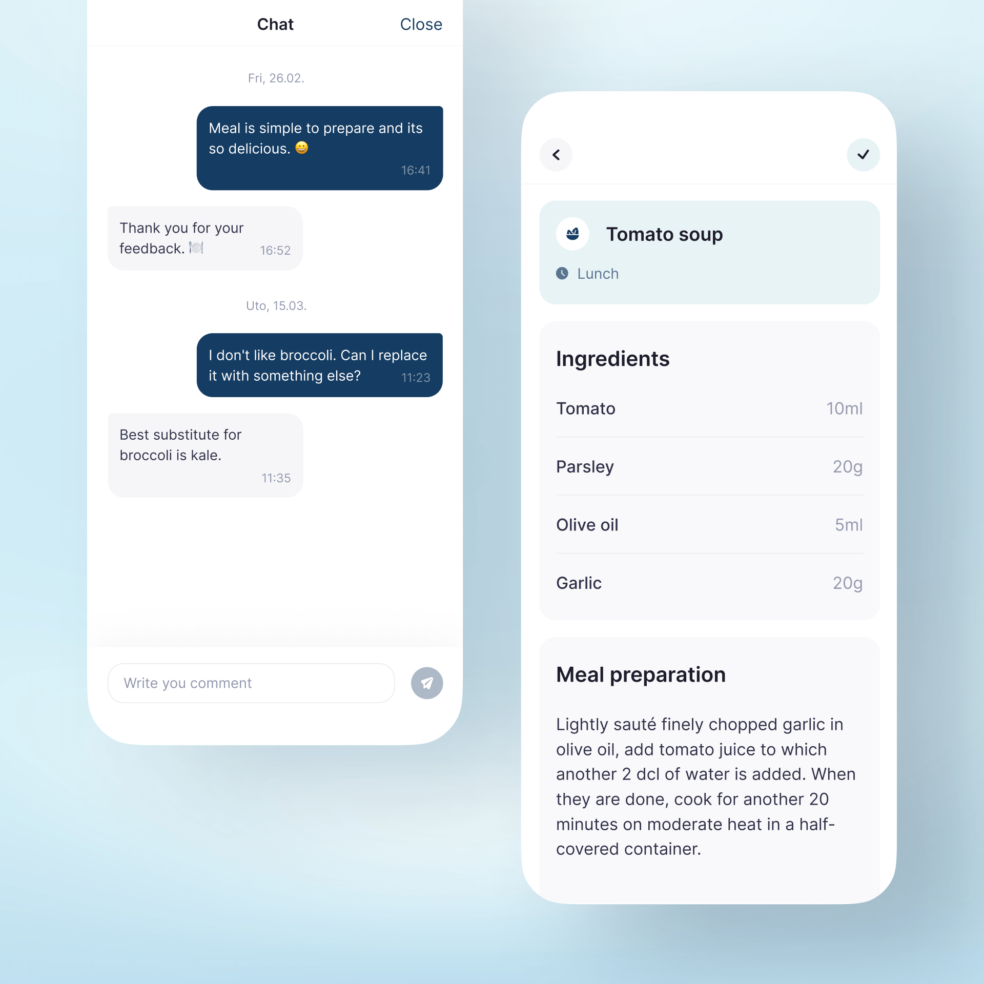 Chat screen mockup image