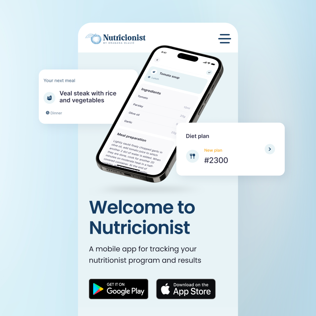 Nutricionist website landing wallpaper
